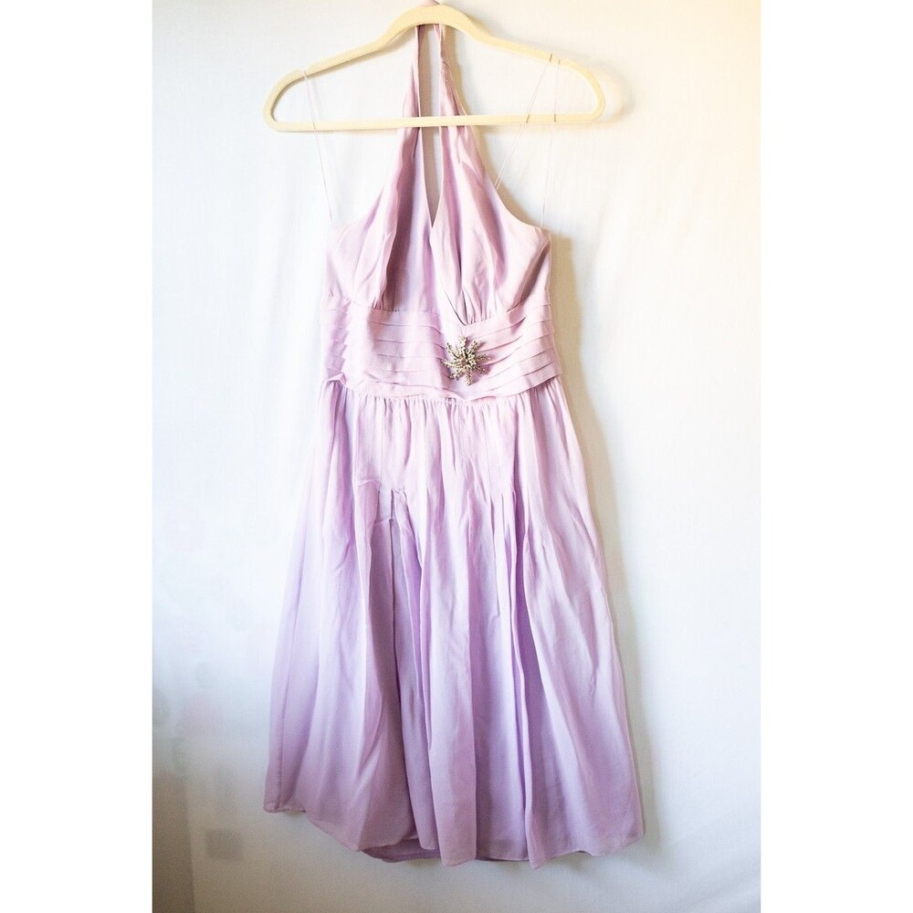Maggie‎ London Lavender purple Silk 6 halter dress hoco dance event party
